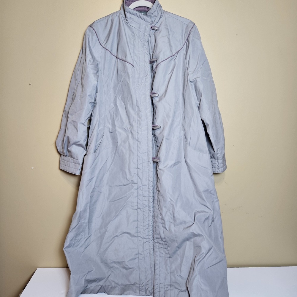 Vintage Ms Freddi Womens Long Trench Rain Coat Lilac Size‎ 18 Missing Belt